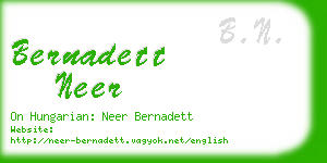 bernadett neer business card